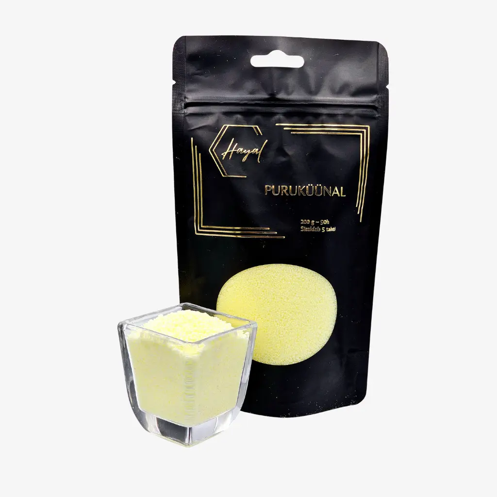 Värviline puruküünal täitepakendina.