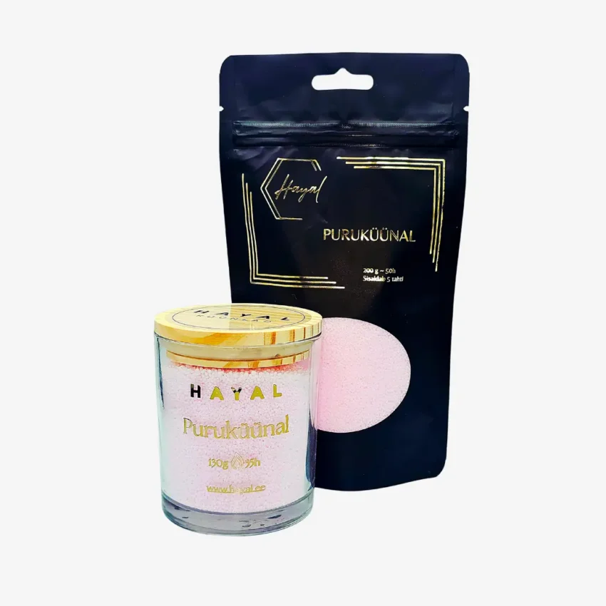 puruküünal klaasis + 200g täitepakk Beebi Roosa