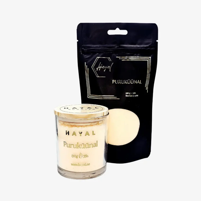 puruküünal klaasis + 200g täitepakk Virsiku oranz