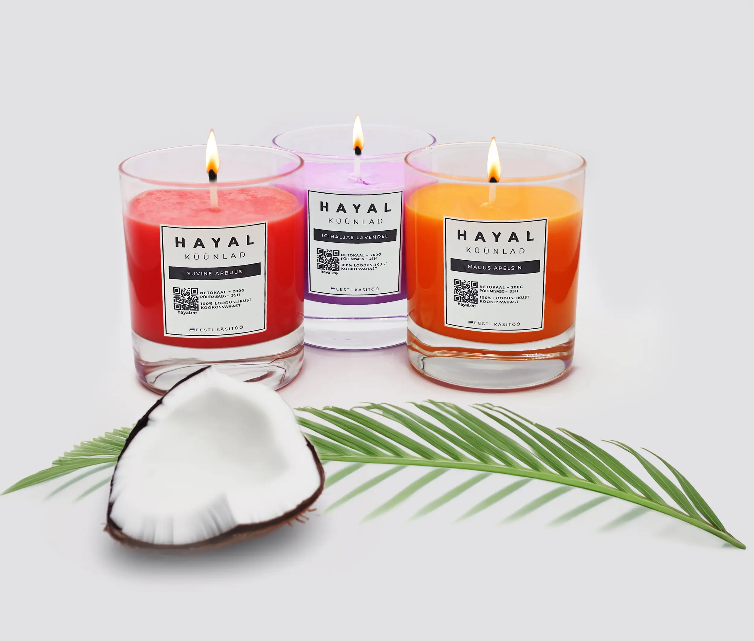 Hayal kookosküünlad – looduslikud käsitööküünlad 100% kookosvahast